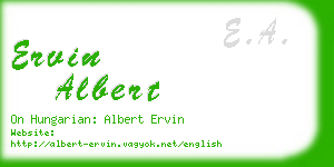 ervin albert business card